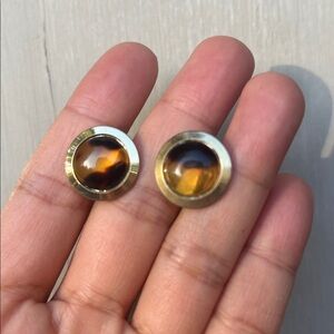 Real tortoise shell vintage cufflinks